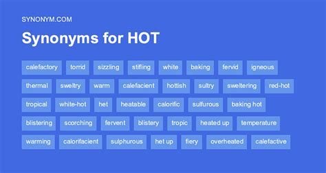 synonym for hot|765 Synonyms & Antonyms of HOT .